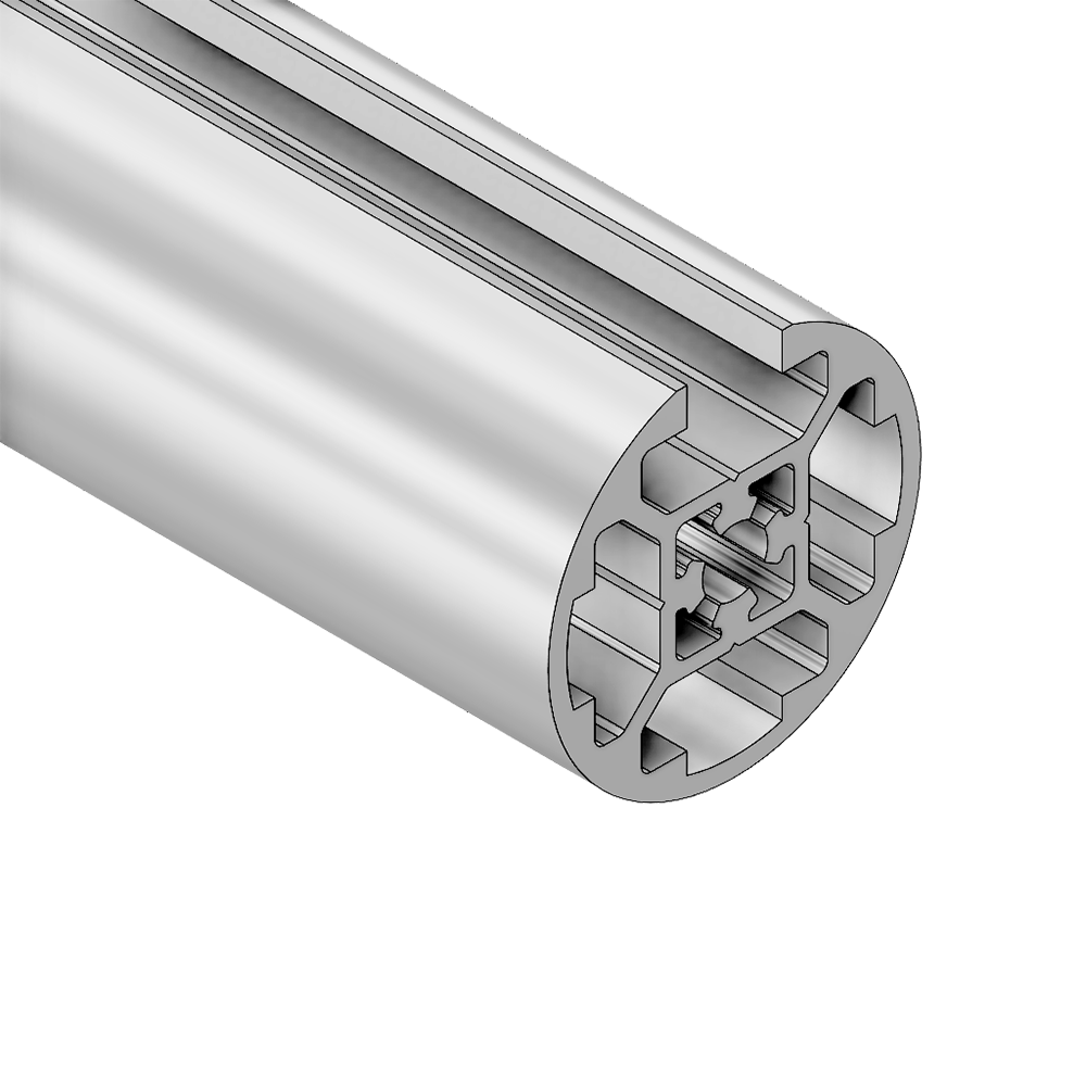 10-40R1-0-800MM ALUMINUM PROFILE 40MM ROUND<br>1-SLOT, CUT TO LENGTH OF 800MM